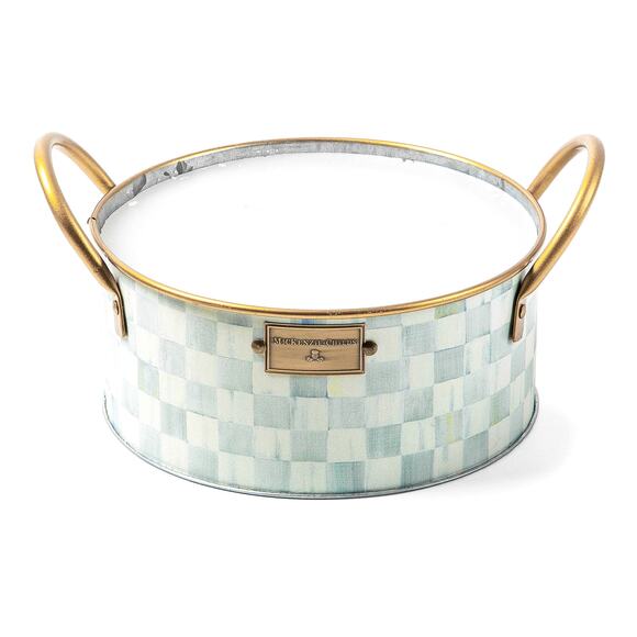 Brand New Mackenzie-Childs Sterling Check Large Citronella Candle - Picture 1 of 3